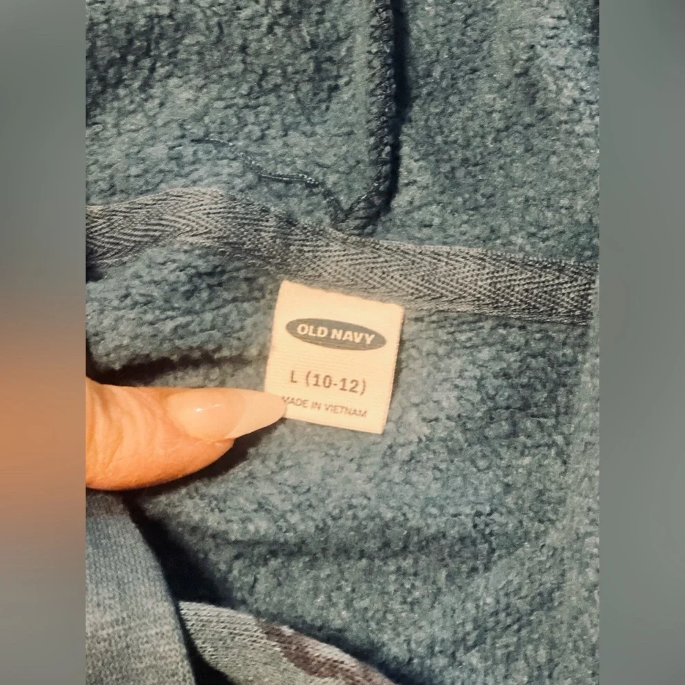 Old Navy Blue Vintage Floral Pull-Over Hoodie
